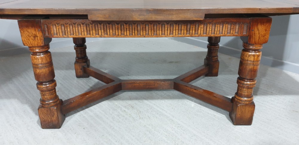 Superb Oak Refrectory Dining Table and Eight Chairs View IV