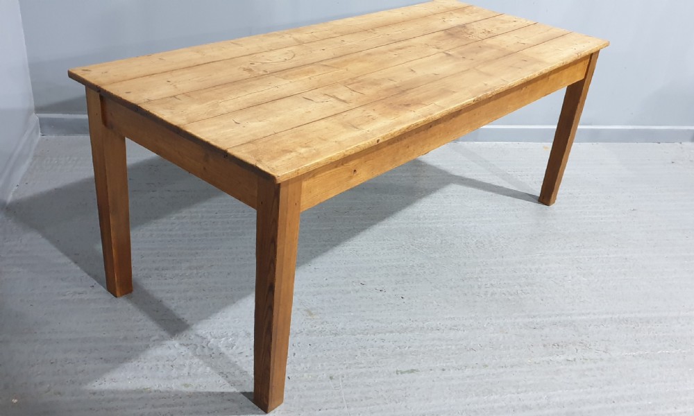 Very Good Pine Farmhouse Kitchen Refrectory Table View VI
