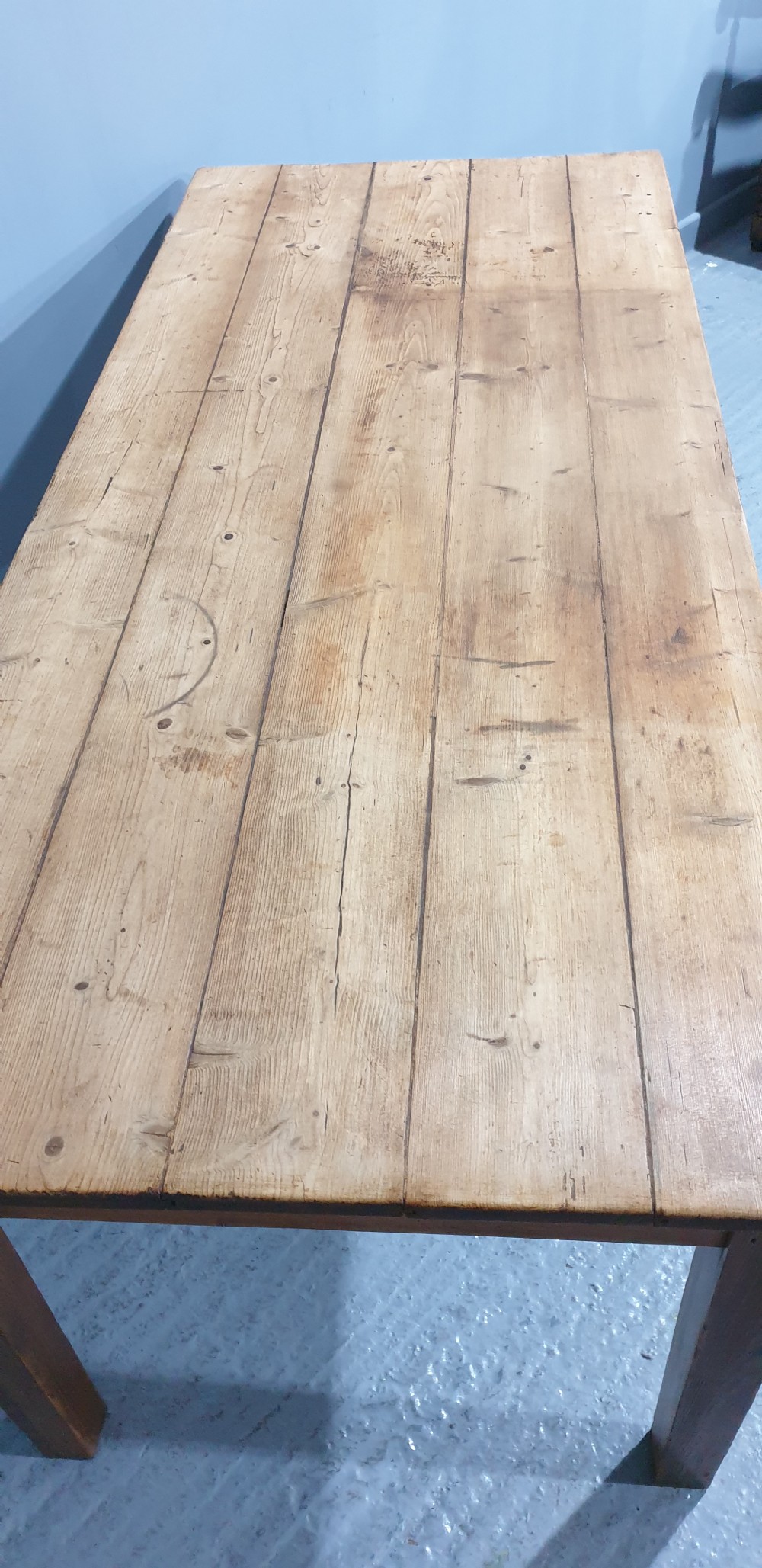Very Good Pine Farmhouse Kitchen Refrectory Table View VII