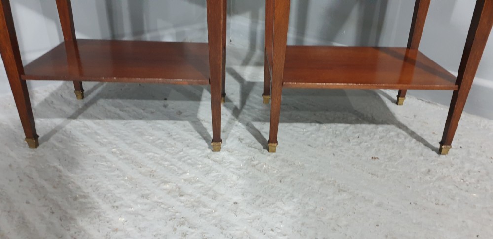 Pair French Mahogany Bedside Lamp Tables View IV