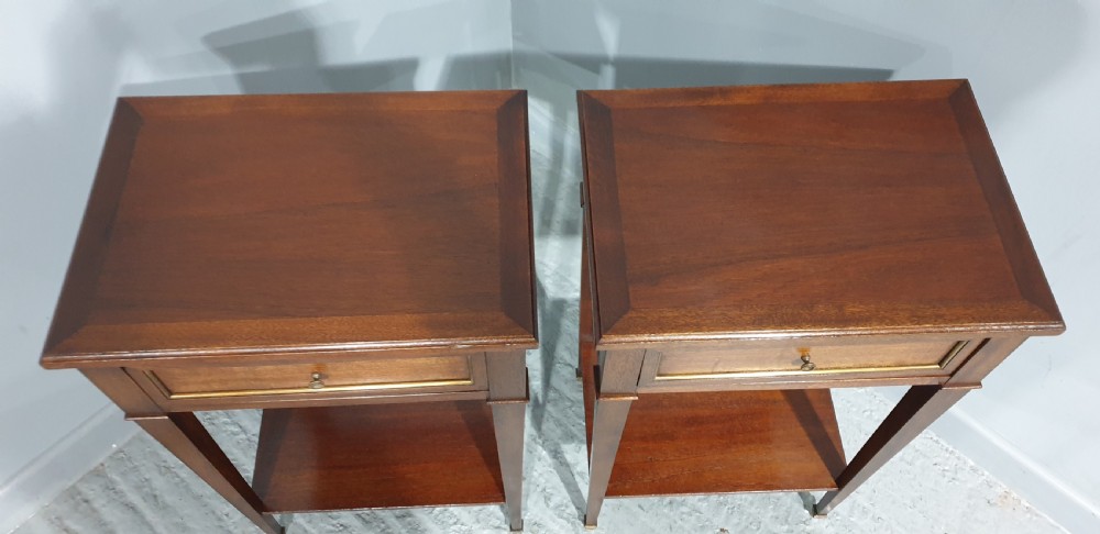 Pair French Mahogany Bedside Lamp Tables View VII