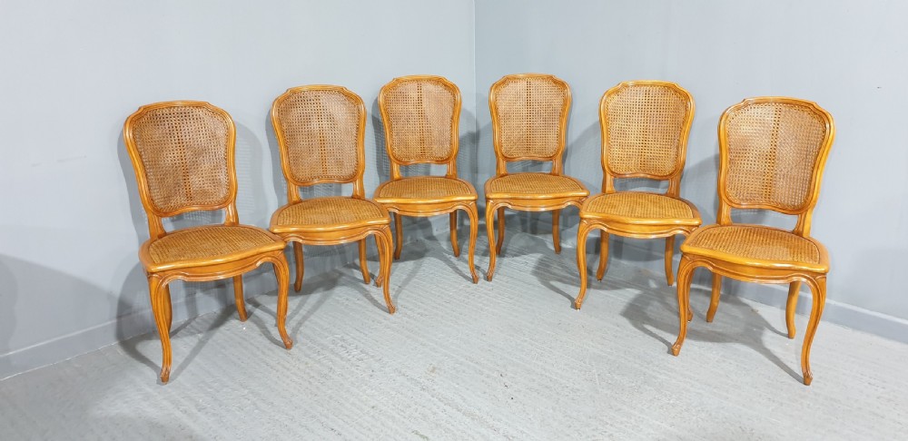 Superb Set six French Bergere Dining Chairs View II