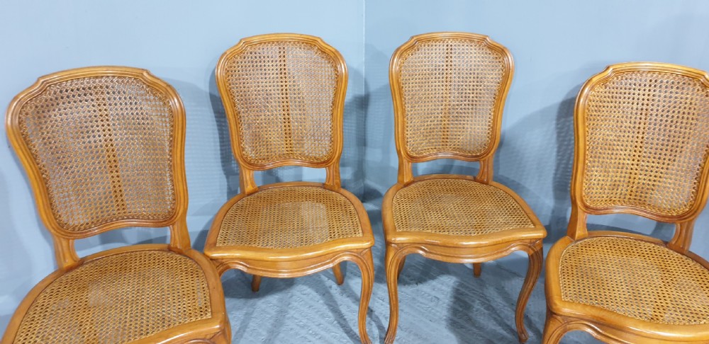 Superb Set six French Bergere Dining Chairs View V