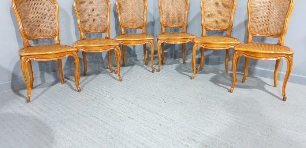 Superb Set six French Bergere Dining Chairs View VI