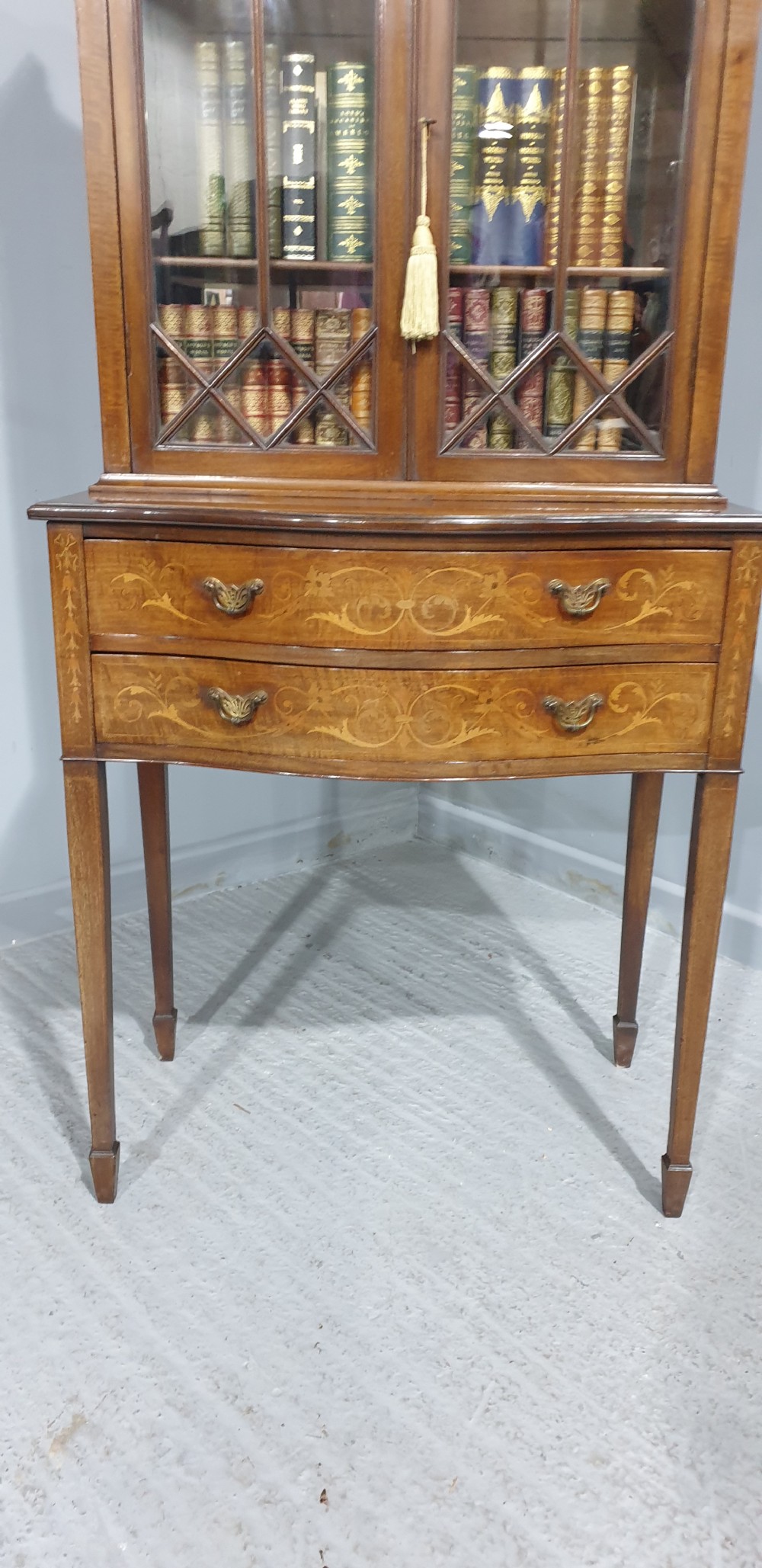 Good Quality Inlaid Mahogany Bookcase View II