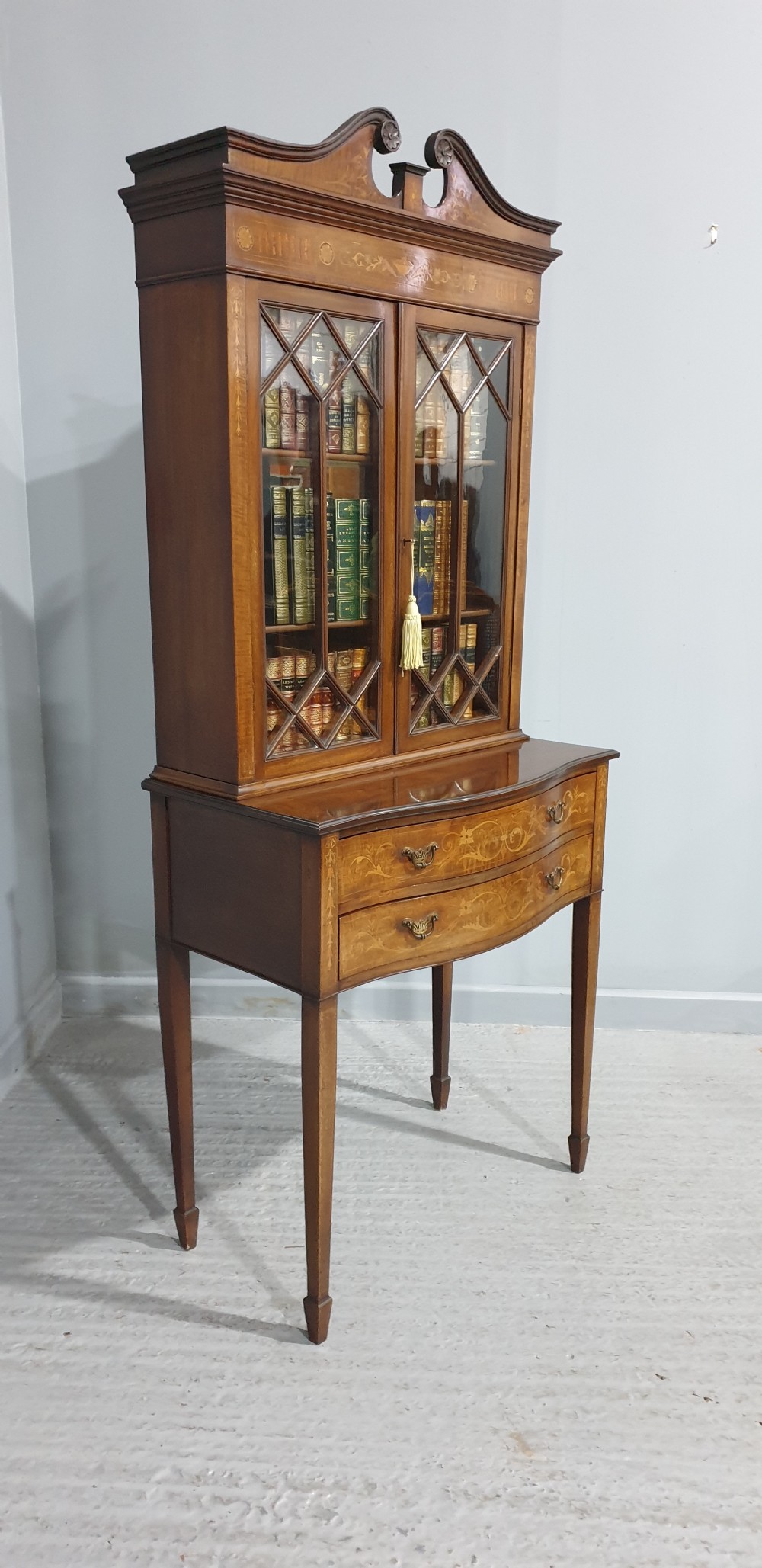 Good Quality Inlaid Mahogany Bookcase View IX