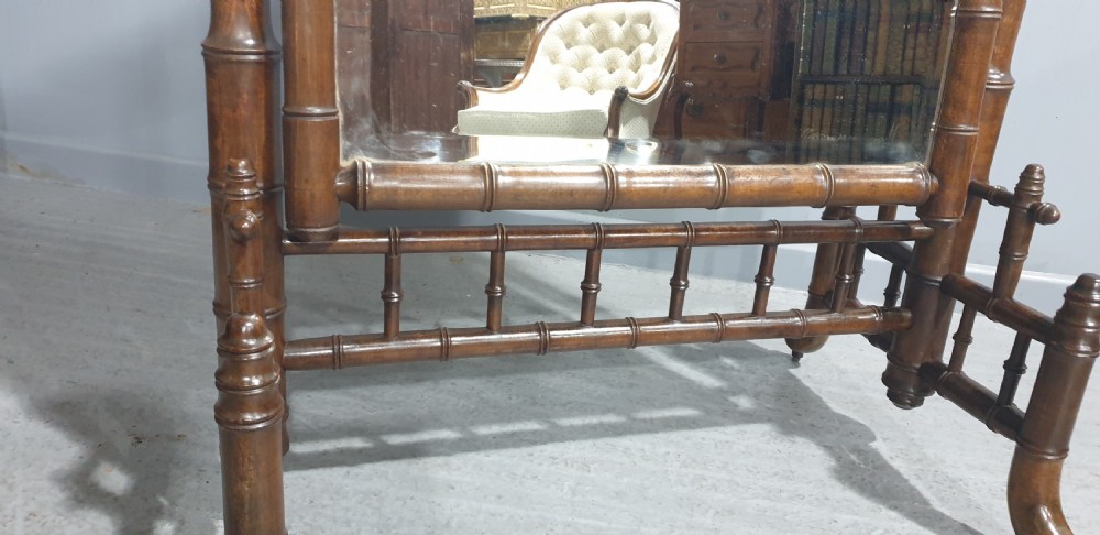 Regency Faux Bamboo Cheval Mirror View VIII