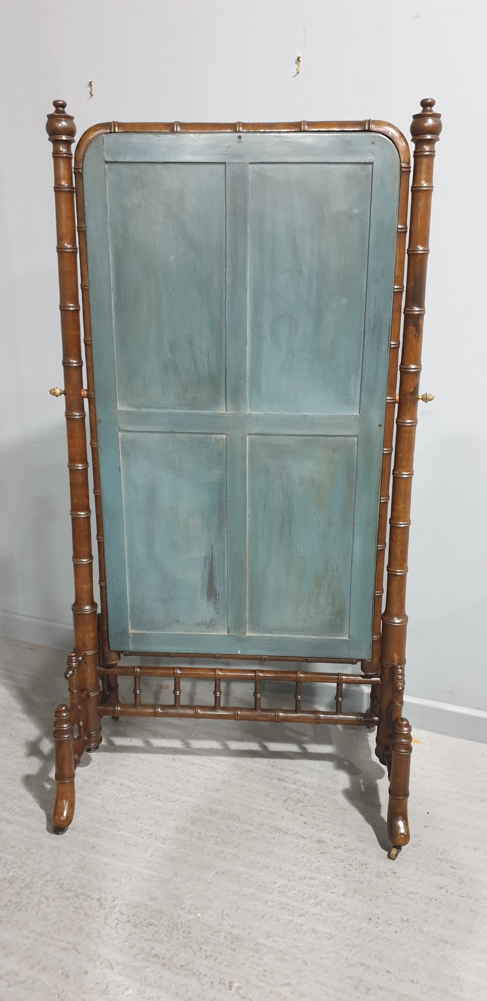 Regency Faux Bamboo Cheval Mirror View XI