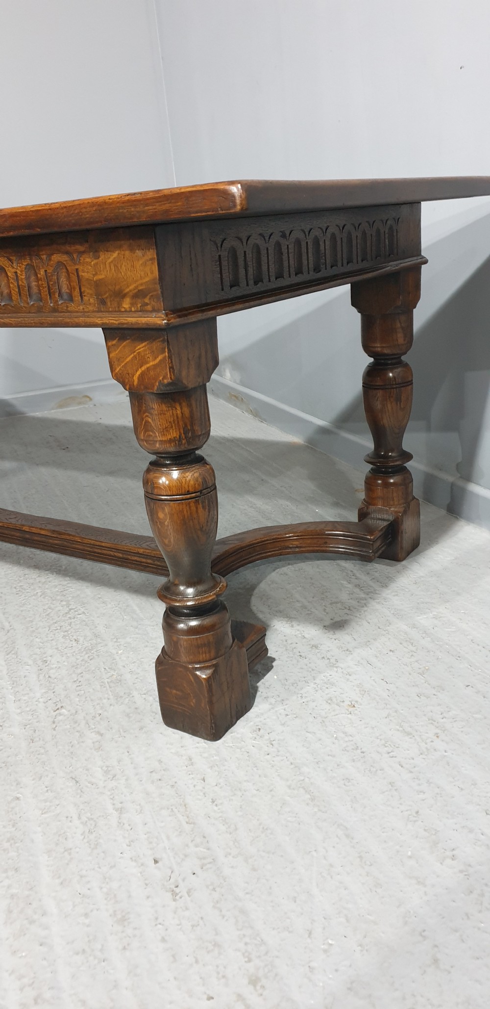 Superb Oak Plank Farmhouse Refrectory Kitchen Dining Table View III
