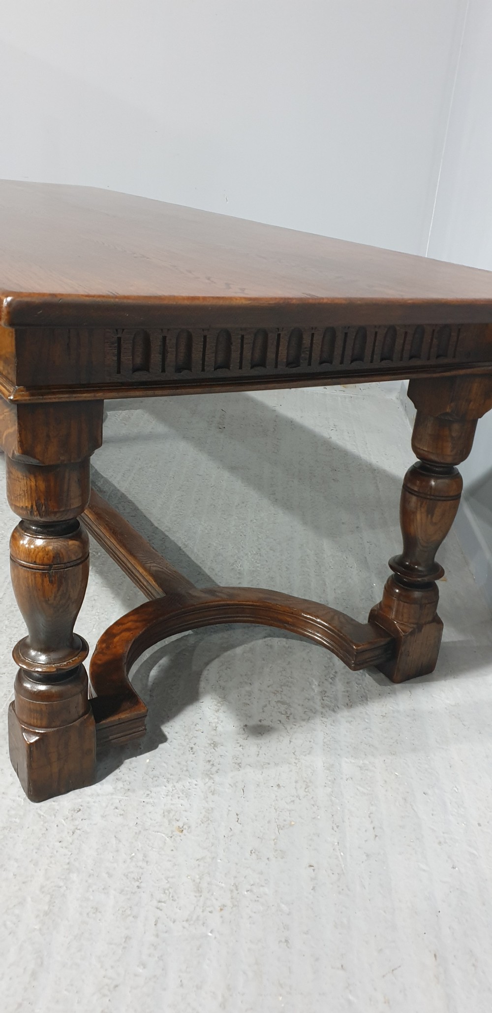 Superb Oak Plank Farmhouse Refrectory Kitchen Dining Table View IV
