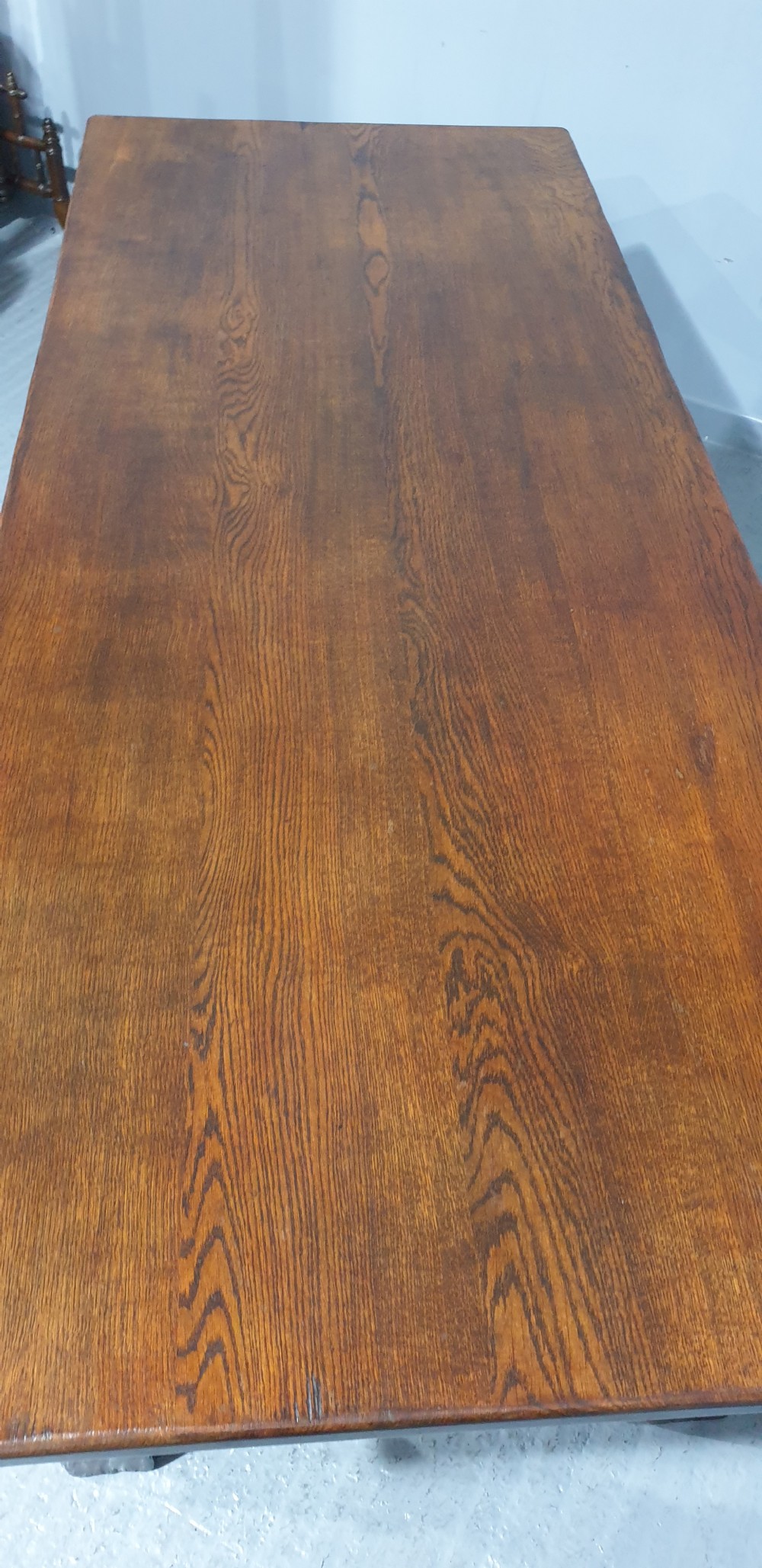 Superb Oak Plank Farmhouse Refrectory Kitchen Dining Table View VII