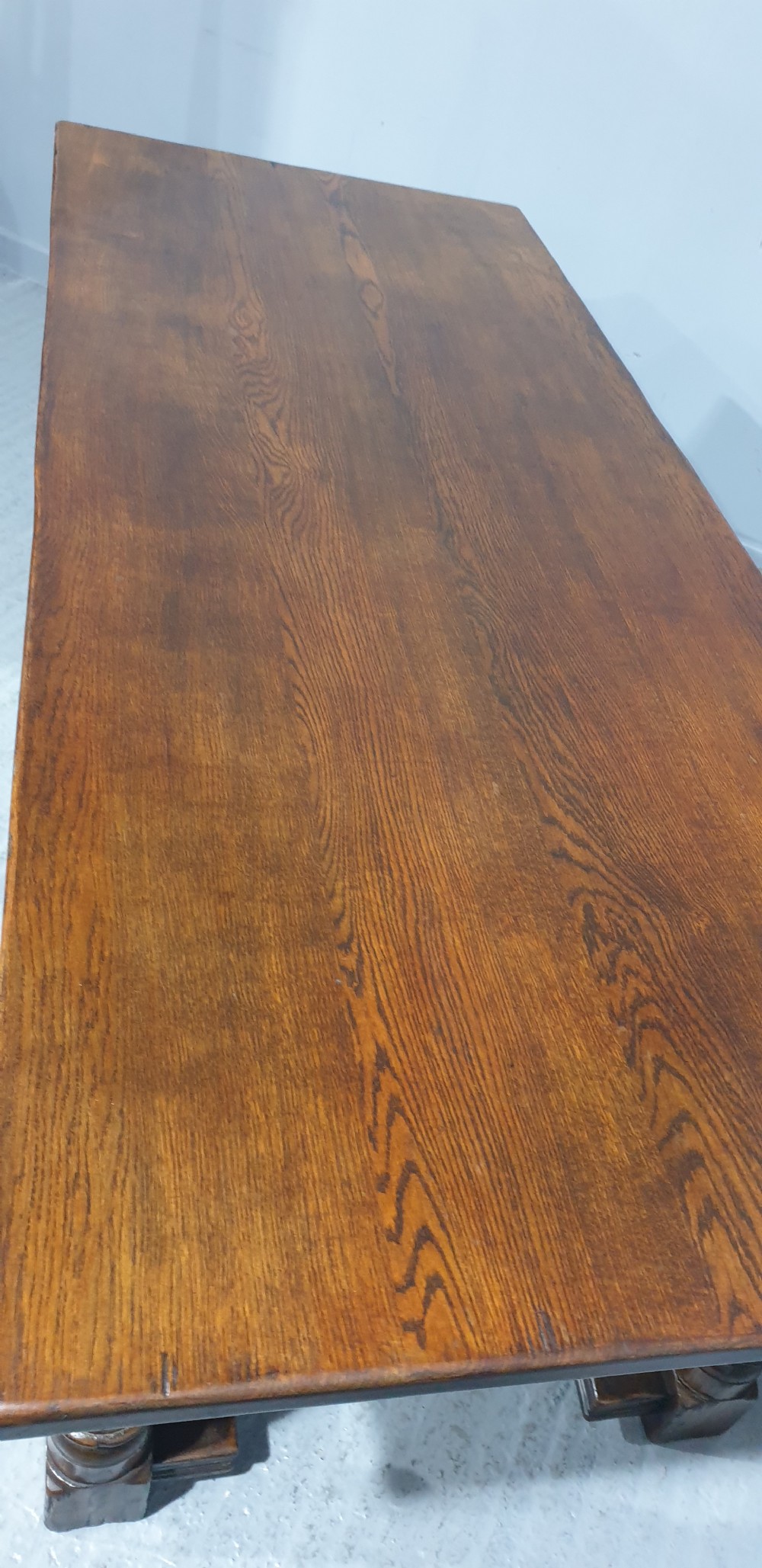 Superb Oak Plank Farmhouse Refrectory Kitchen Dining Table View VIII