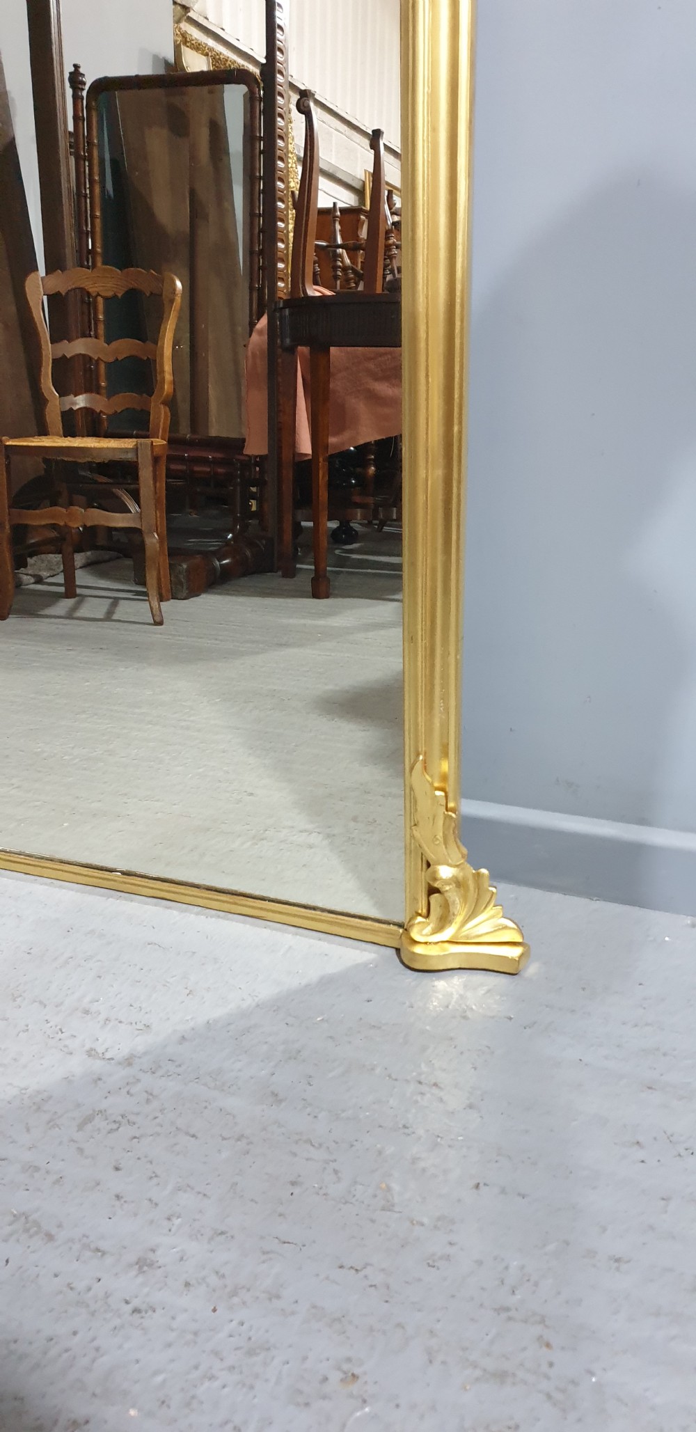Good English Arched Top Overmantle Mirror View IV