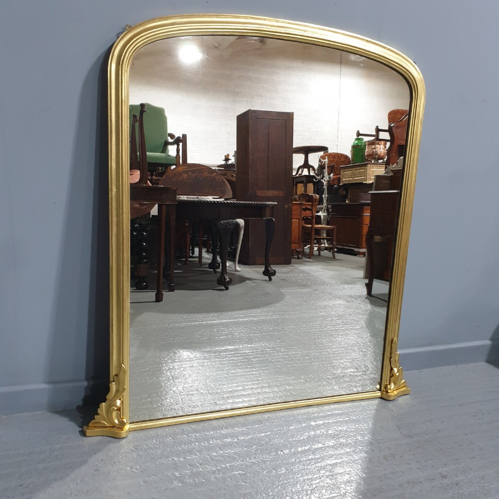 Good English Arched Top Overmantle Mirror