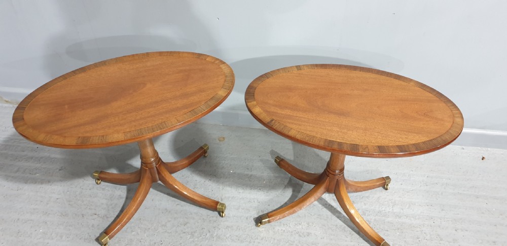 Excellent Quality Pair Mahogany Lamp Tables View II