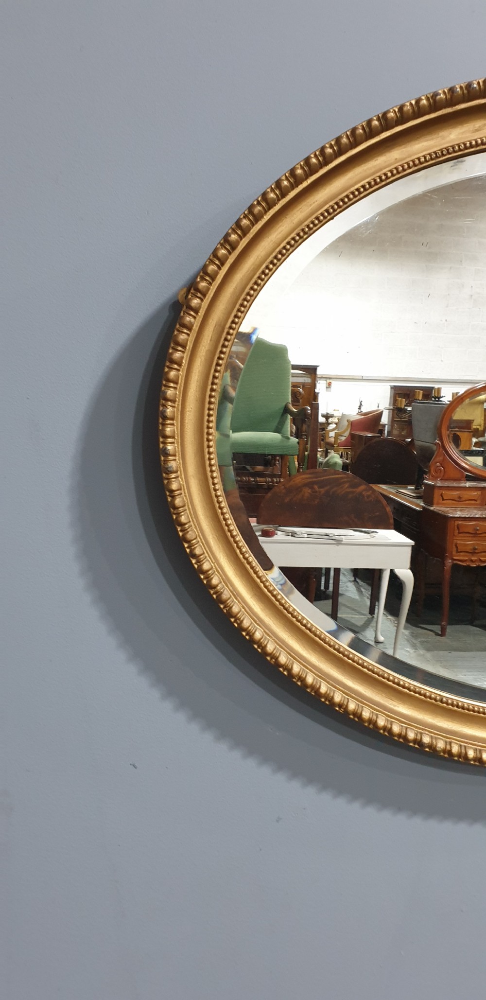 Edwardian Oval Gilt Mirror View III