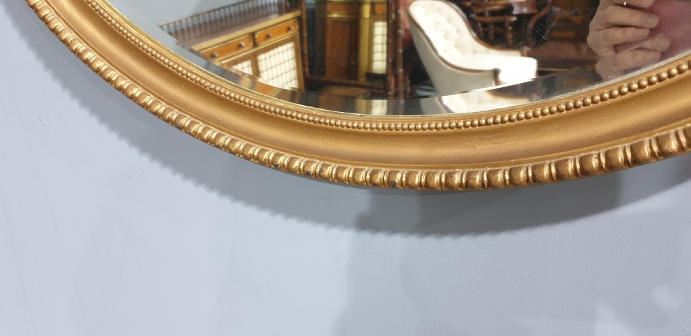 Edwardian Oval Gilt Mirror View IV
