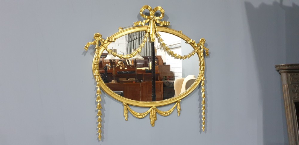 Fabulous Adam Oval Gilt  Mirror View II