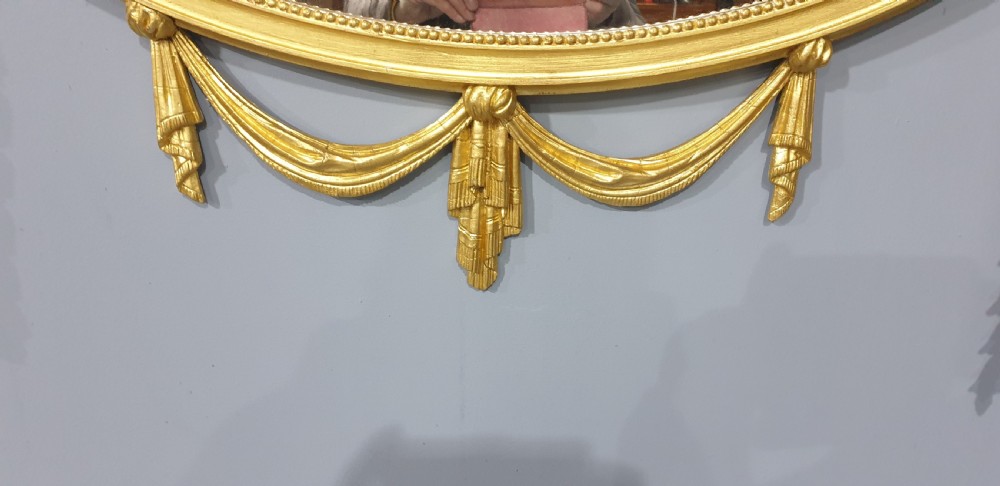 Fabulous Adam Oval Gilt  Mirror View III