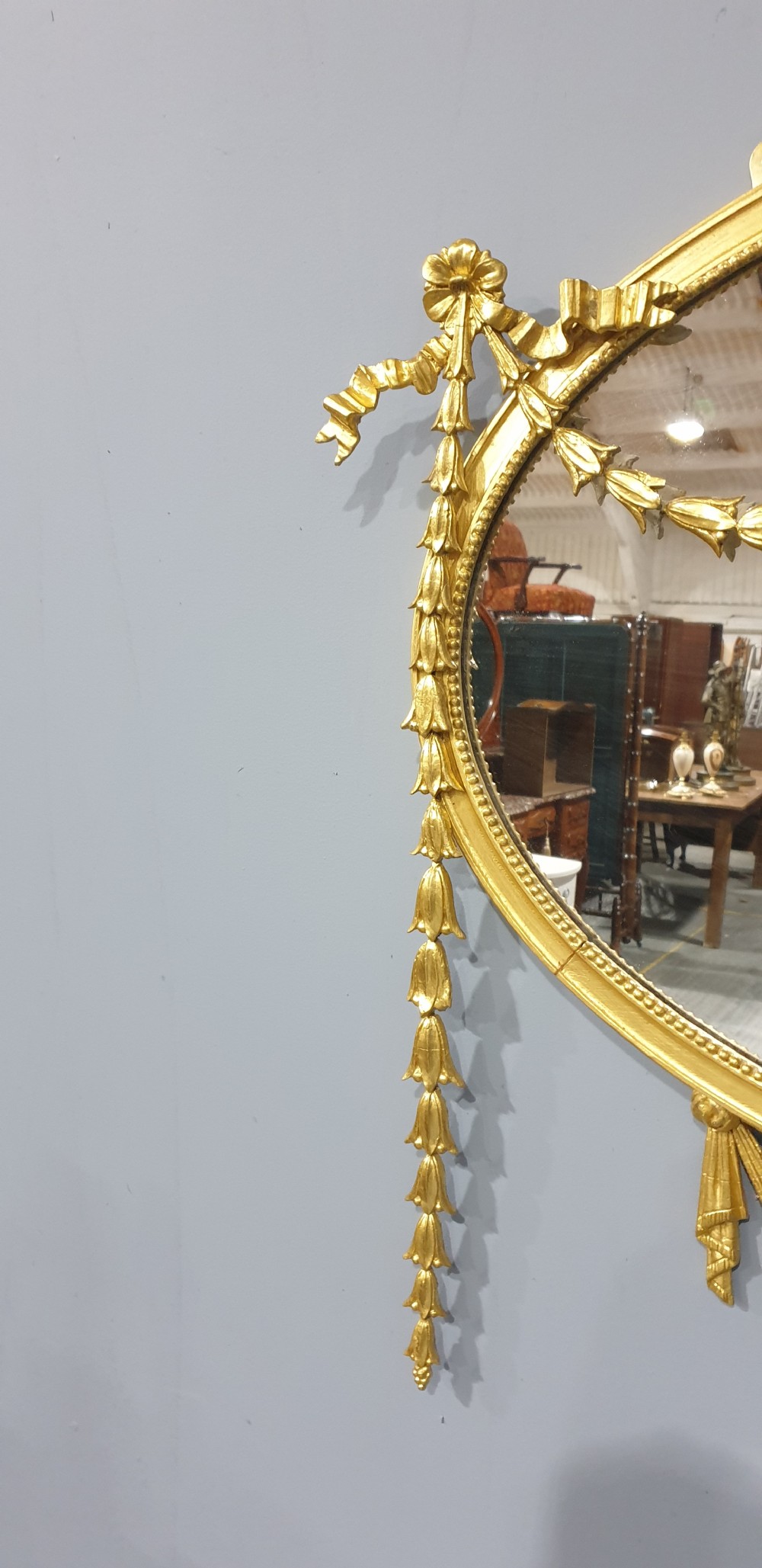 Fabulous Adam Oval Gilt  Mirror View IV