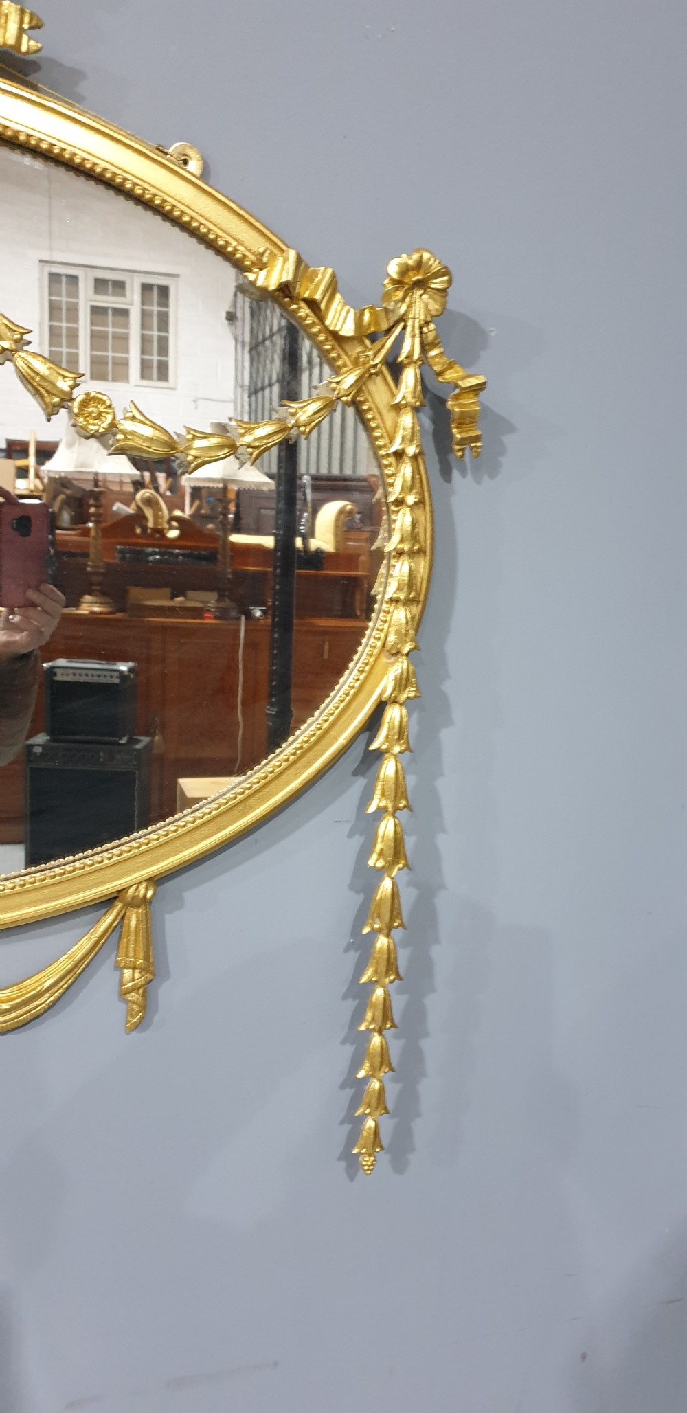 Fabulous Adam Oval Gilt  Mirror View V