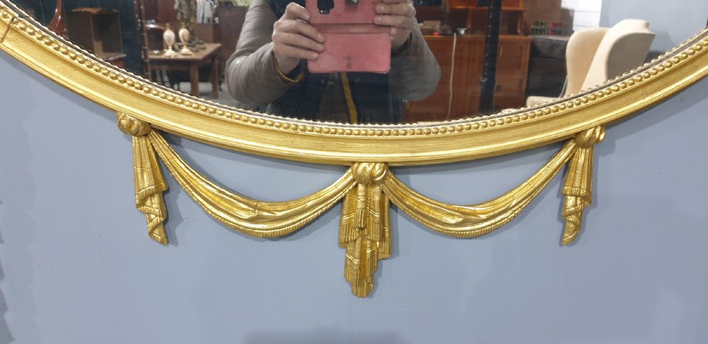 Fabulous Adam Oval Gilt  Mirror View IX
