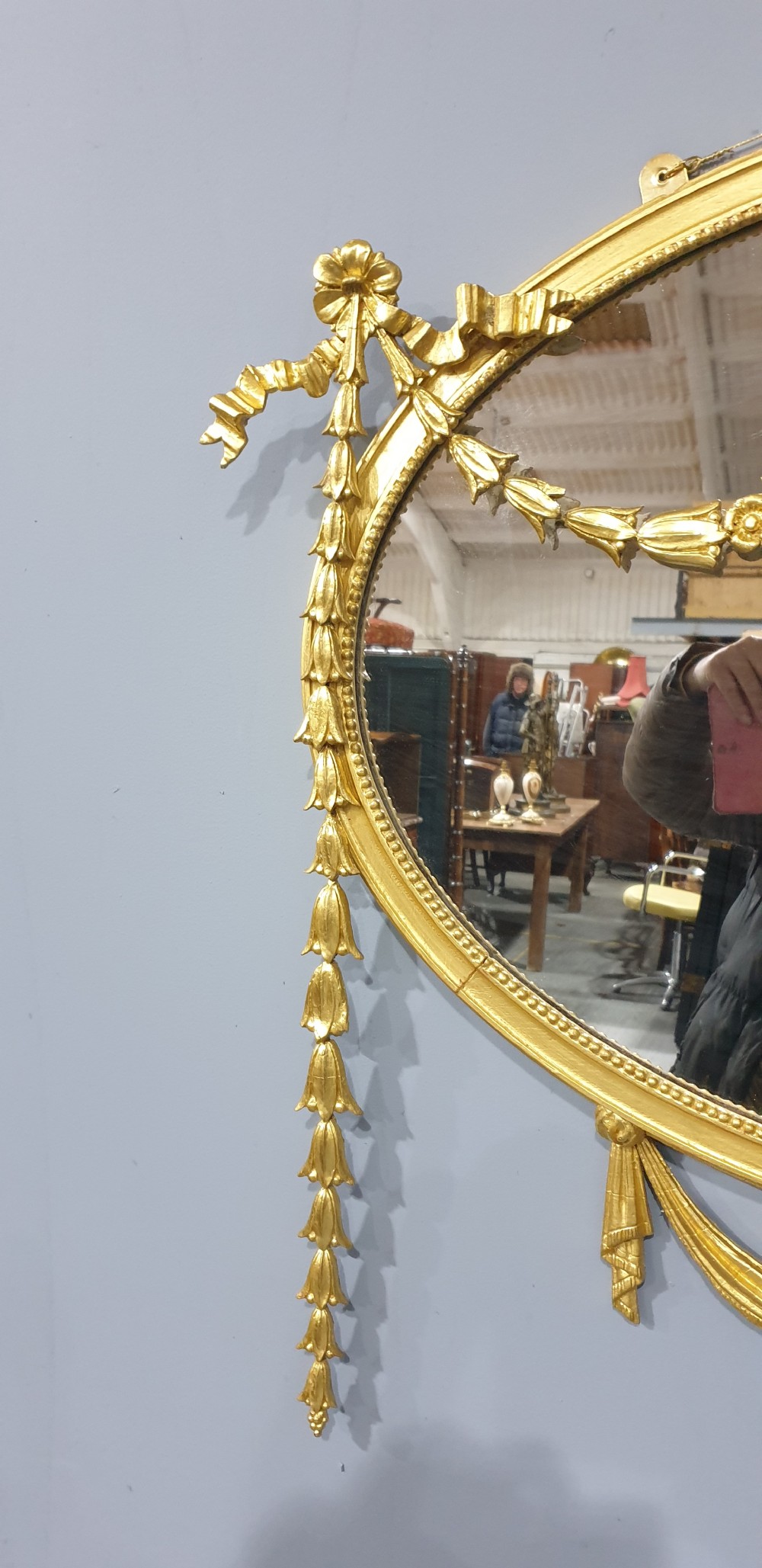 Fabulous Adam Oval Gilt  Mirror View X