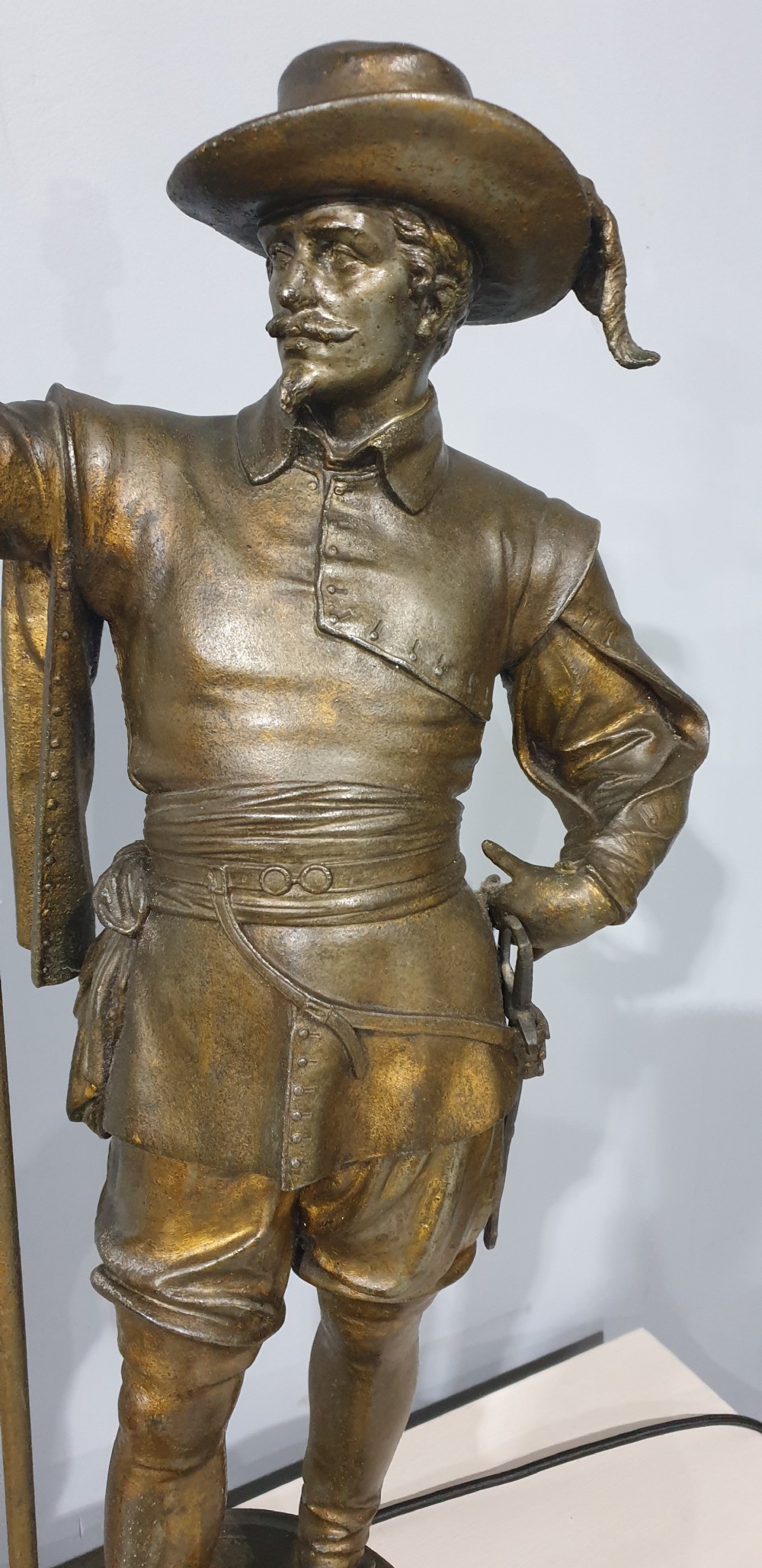 Large Pair Spelter Lamps View VIII