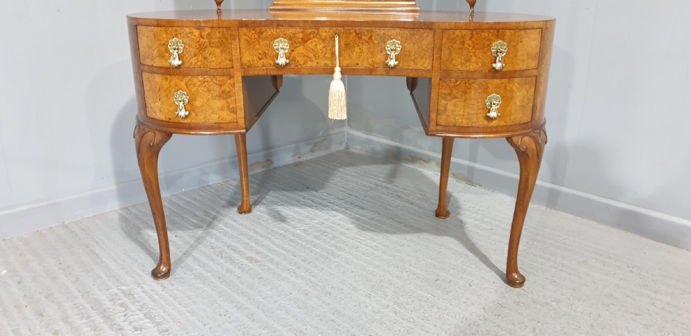 Super Burr Walnut Queen Anne Dressing Table View III