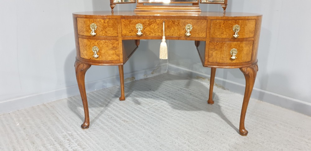 Super Burr Walnut Queen Anne Dressing Table View IV