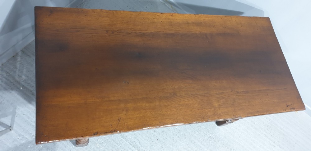 Oak Plank Kitchen Farmhouse Refrectory Dining Table View VII