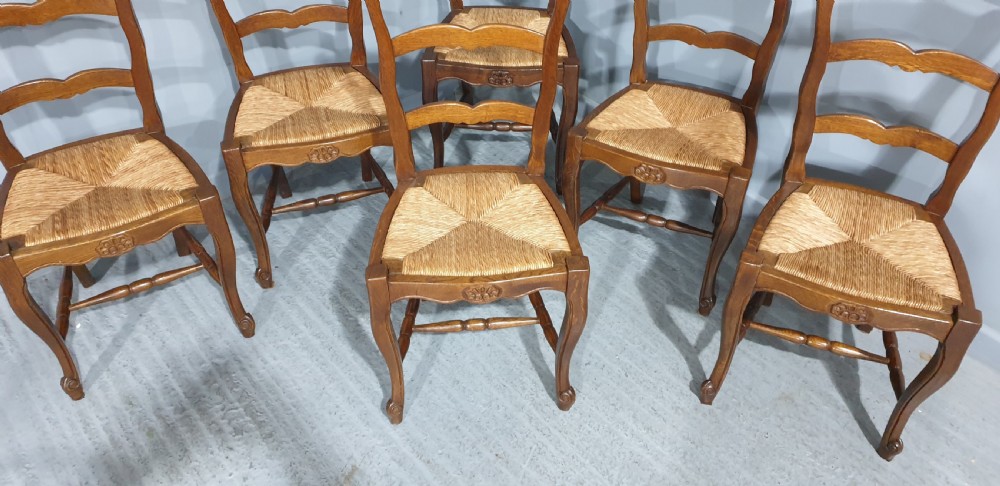 Good Set Six French Country Kitchen Dining Chairs View II