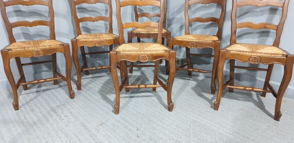 Good Set Six French Country Kitchen Dining Chairs View III