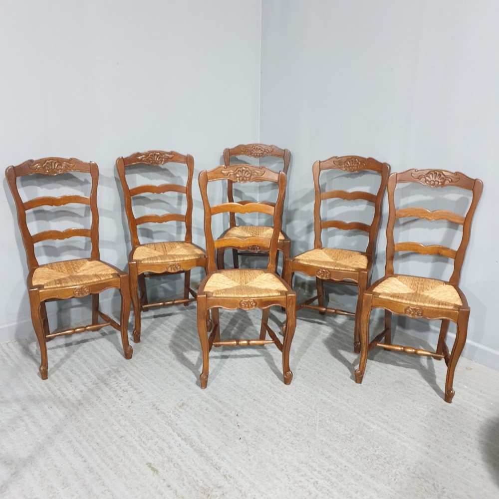 Good Set Six French Country Kitchen Dining Chairs