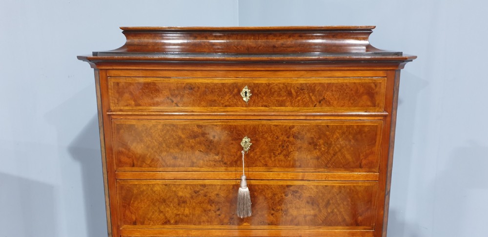 Fabulous  French Burr Walnut Semanier Chest of Drawers View III