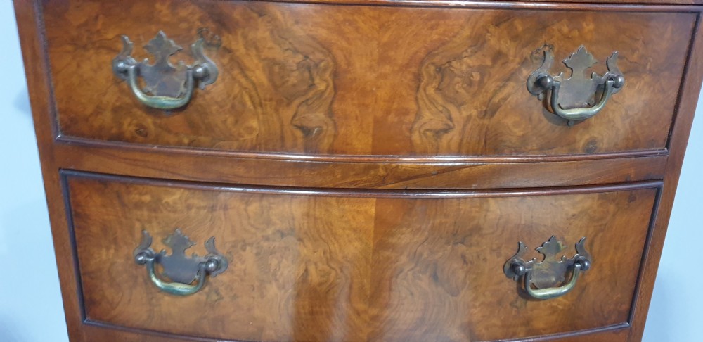 Burr Walnut Chest on Chest of Drawers View IV