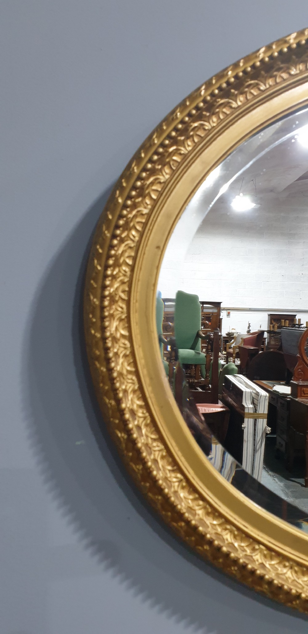 English Oval Gilt Mirror View II