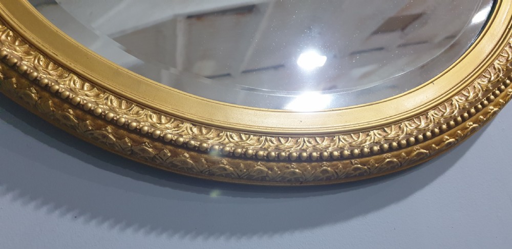 English Oval Gilt Mirror View III