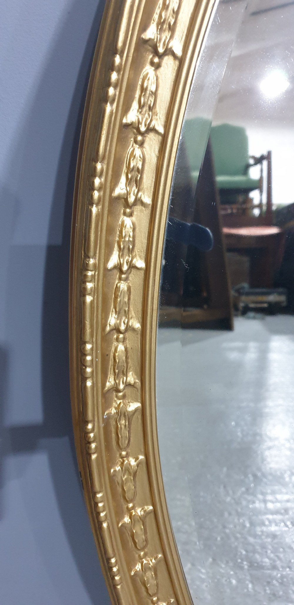 Large Victorian Gilt Oval Mirror View III