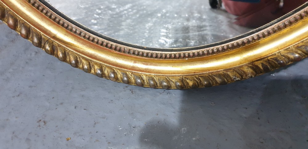 Large English Oval Gilt Mirror View II