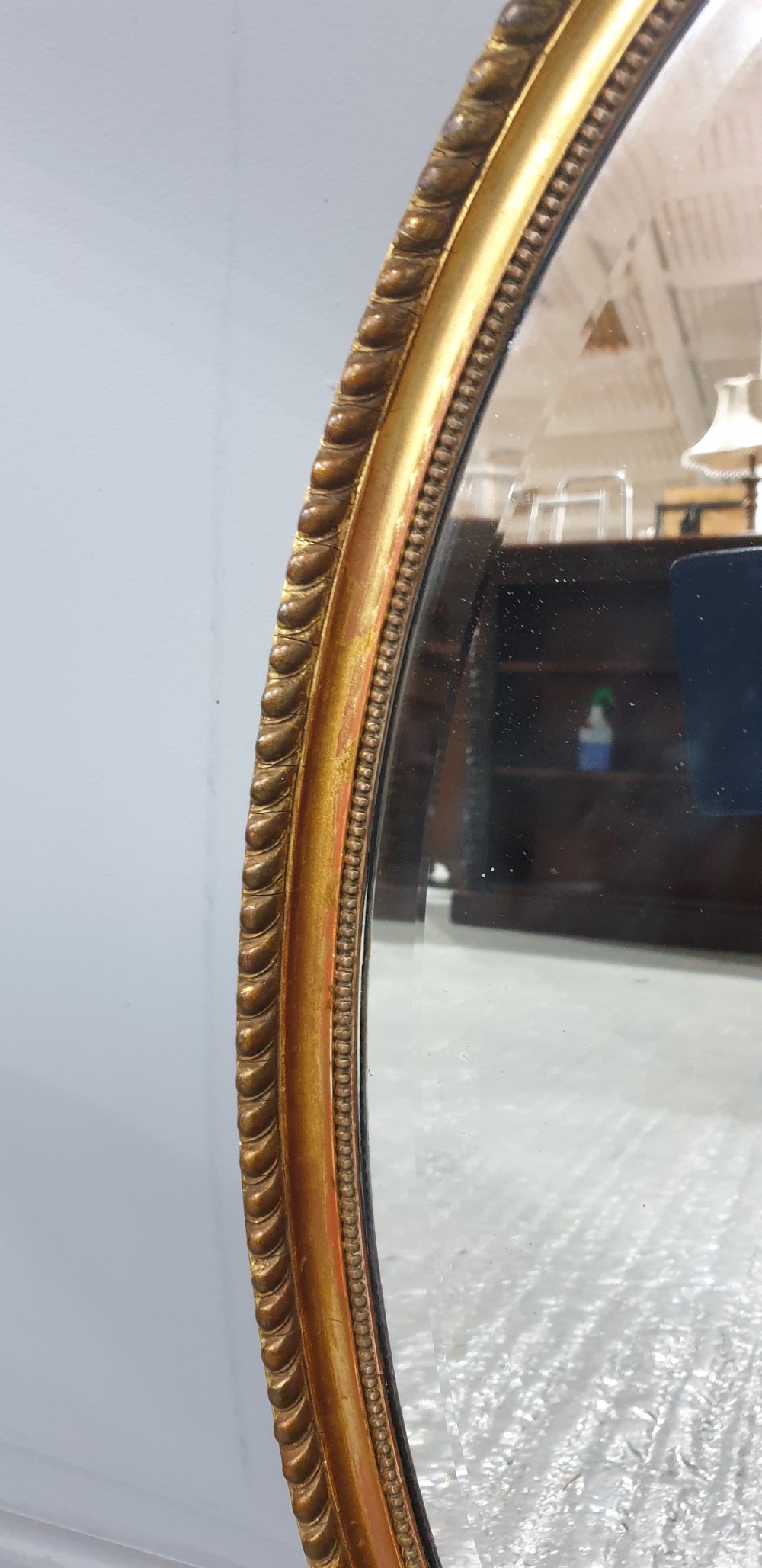 Large English Oval Gilt Mirror View III