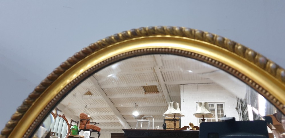 Large English Oval Gilt Mirror View V