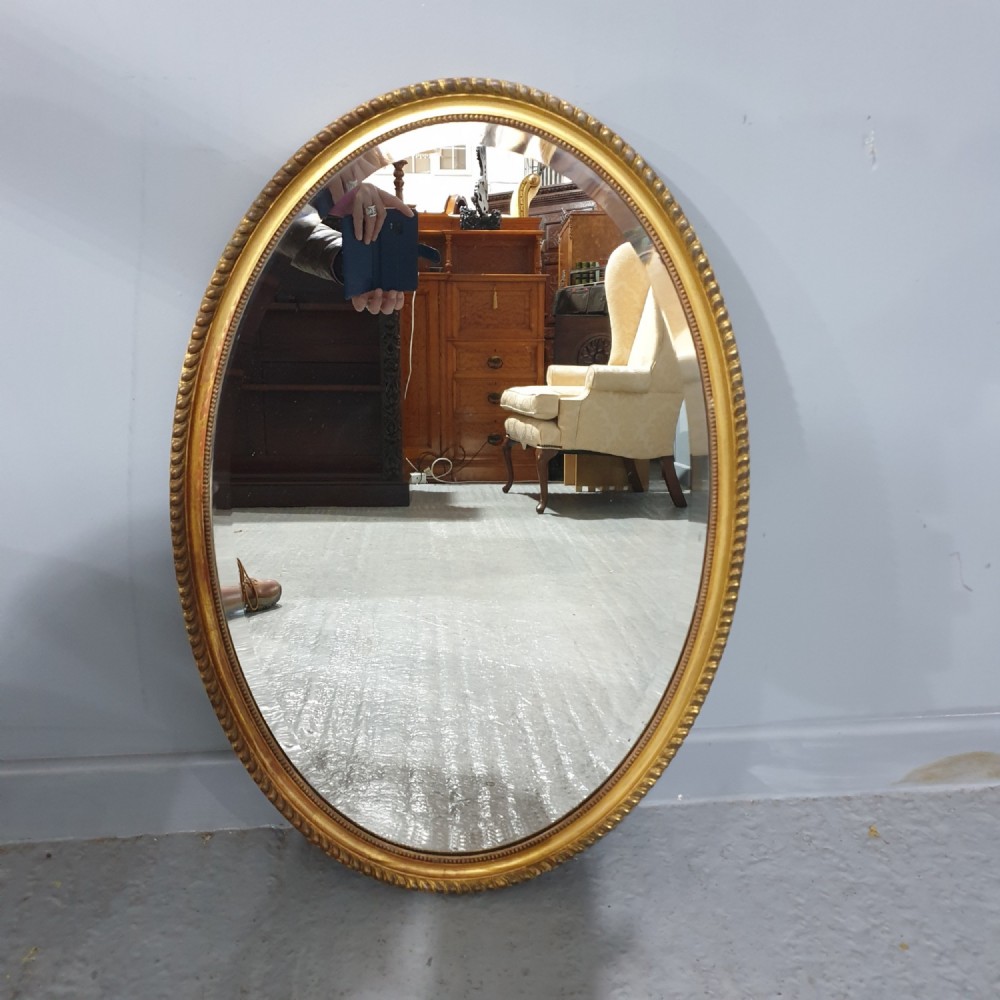 Large English Oval Gilt Mirror