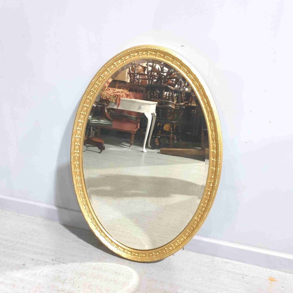 Large Victorian Gilt Oval Mirror