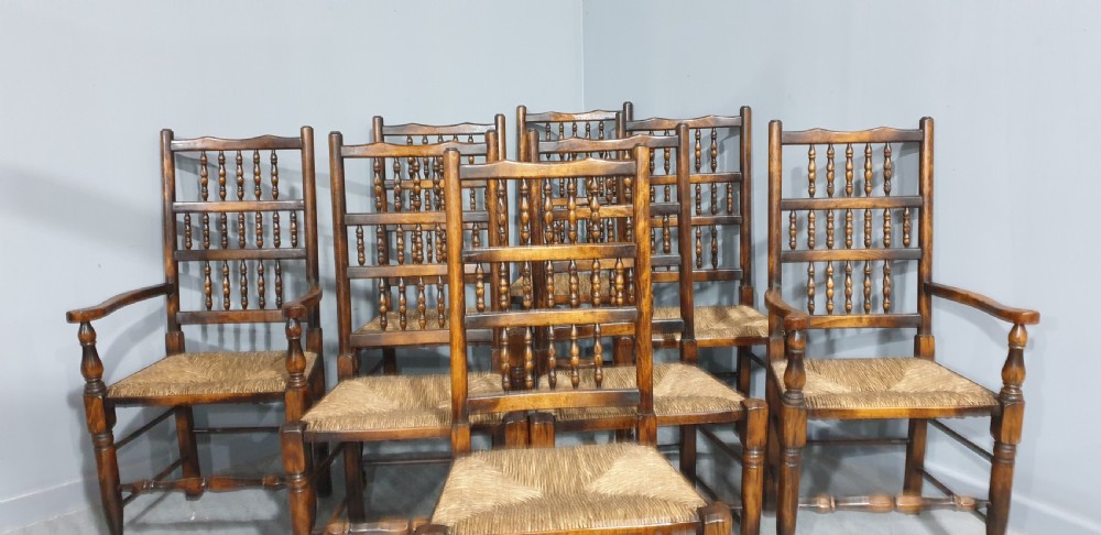 Superb Set Eight Lancashire Dining Chairs View II