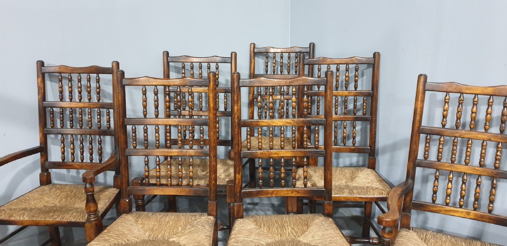 Superb Set Eight Lancashire Dining Chairs View X