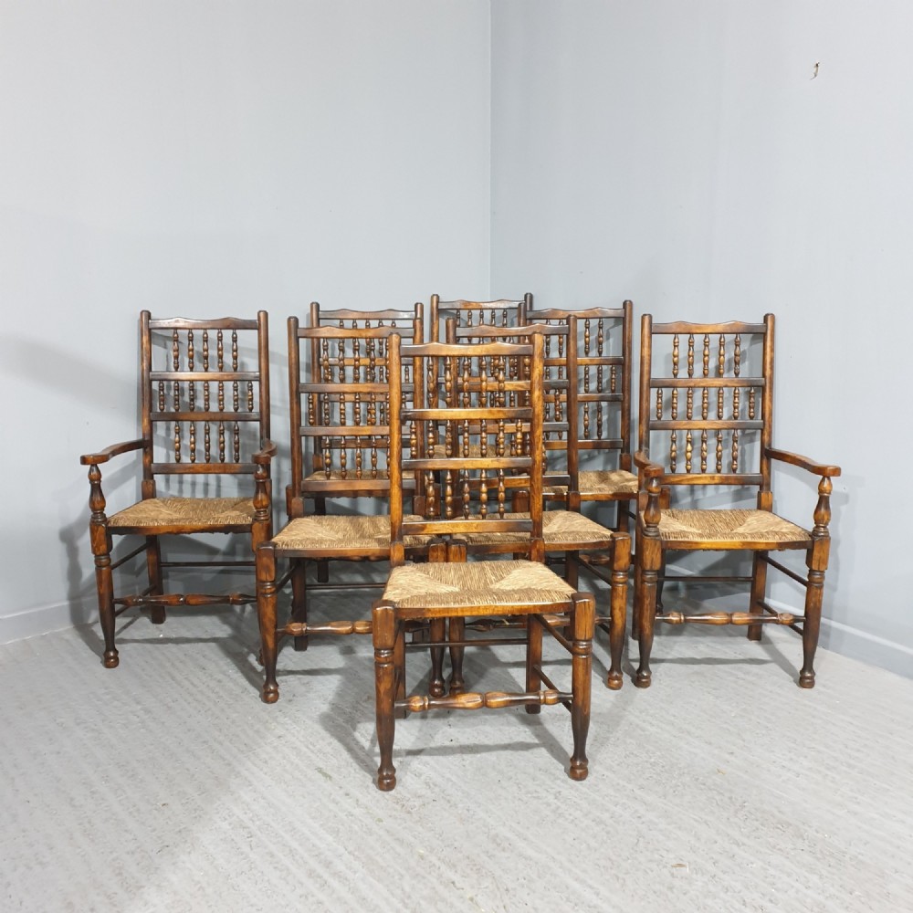 Superb Set Eight Lancashire Dining Chairs