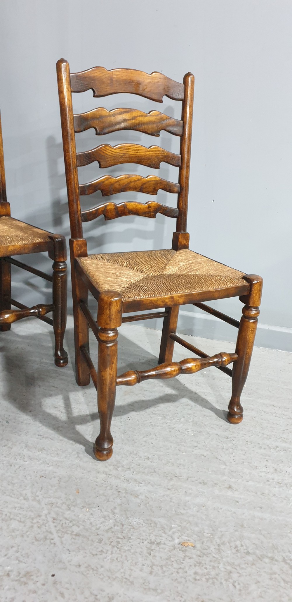 Set Six Ladder Back Dining Chairs View VI