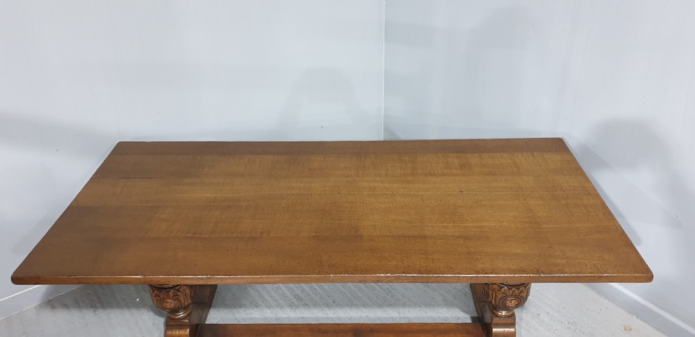 Large Oak Refrectory Kitchen Farmhouse Dining Table View IV