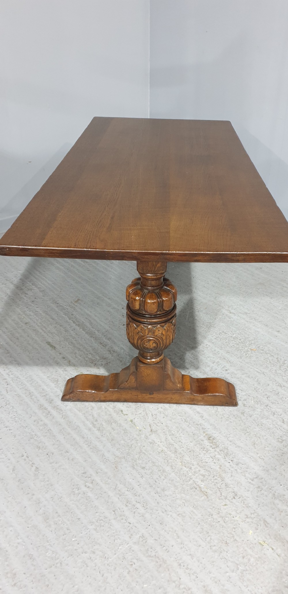 Large Oak Refrectory Kitchen Farmhouse Dining Table View VI